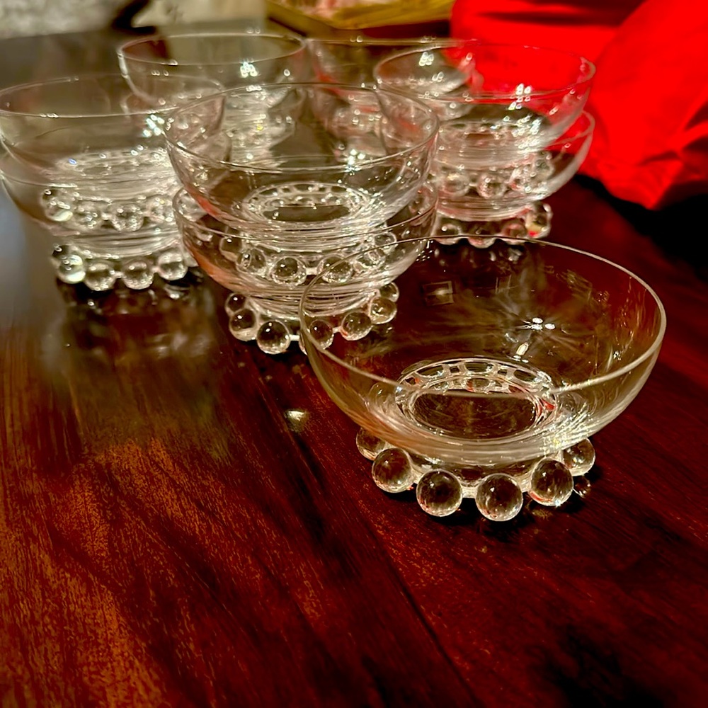 Imperial glass candlewick set of sherbet, dishes qty 2